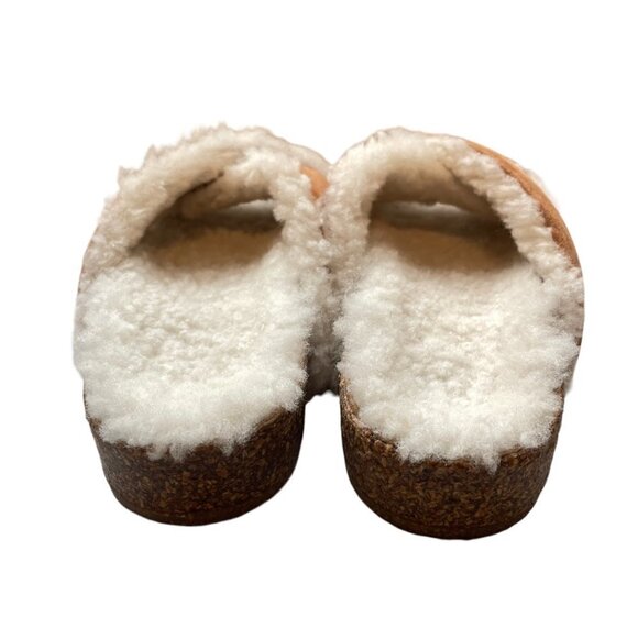 NWOT Jenni Kayne Shearling-Lined Suede Crossover Sandal Saddle Size 37 - Picture 8 of 12